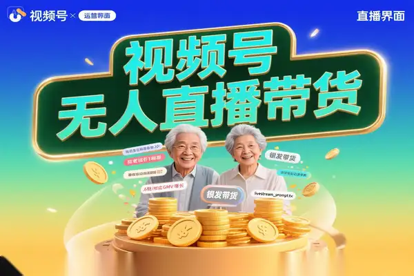 视频号中老年赛道，无人直播带货，低门槛高潜力副业