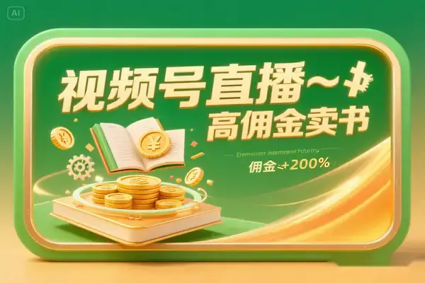 视频号直播卖书高佣实战:底层逻辑 + 全流程实操,轻松实现知识变现
