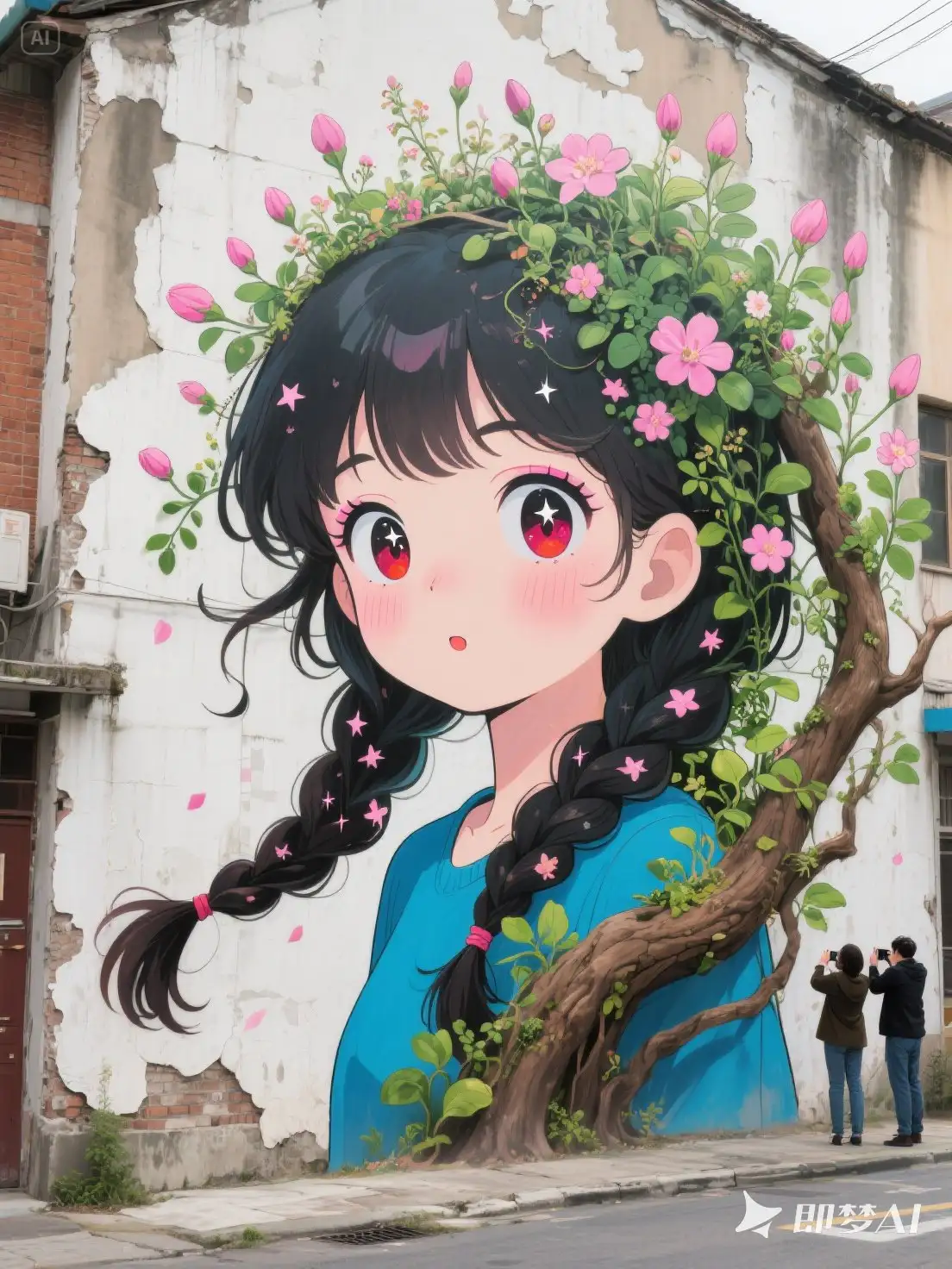 AI墙绘美女鲜花：2025年爆款引流密码三分钟上手