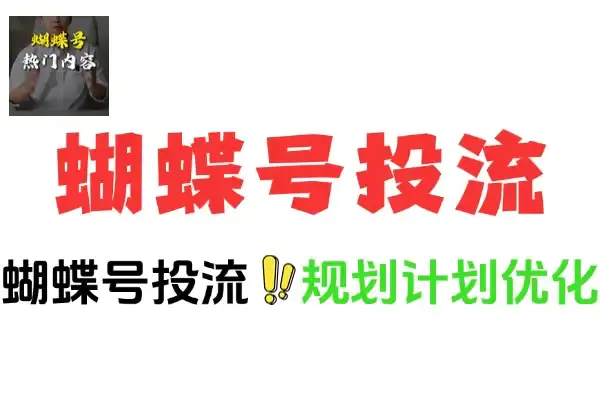 2025年蝴蝶号付费投流实战教程,系统讲解豆豆投流全流程操作