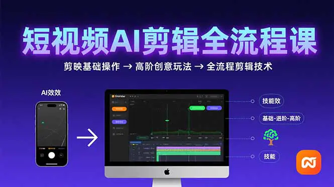 短视频AI剪辑技能,从剪映基础操作到高阶创意玩法,全流程剪辑技术