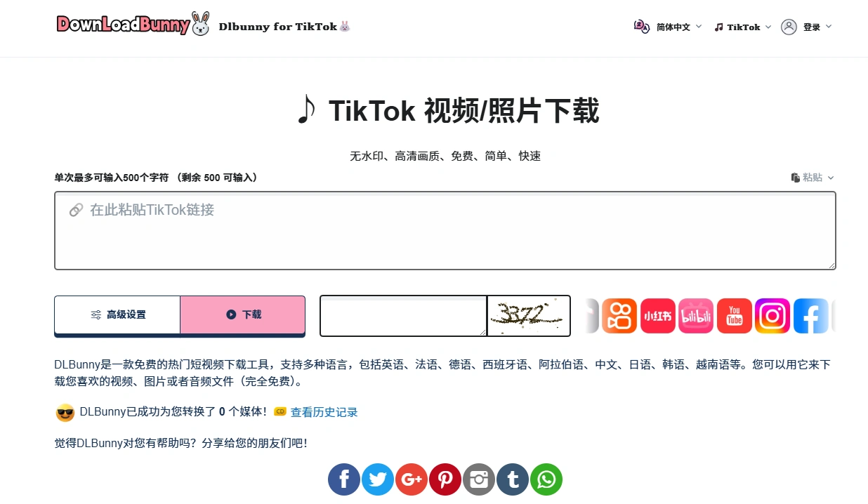TikTok视频/照片下载器-在线工具