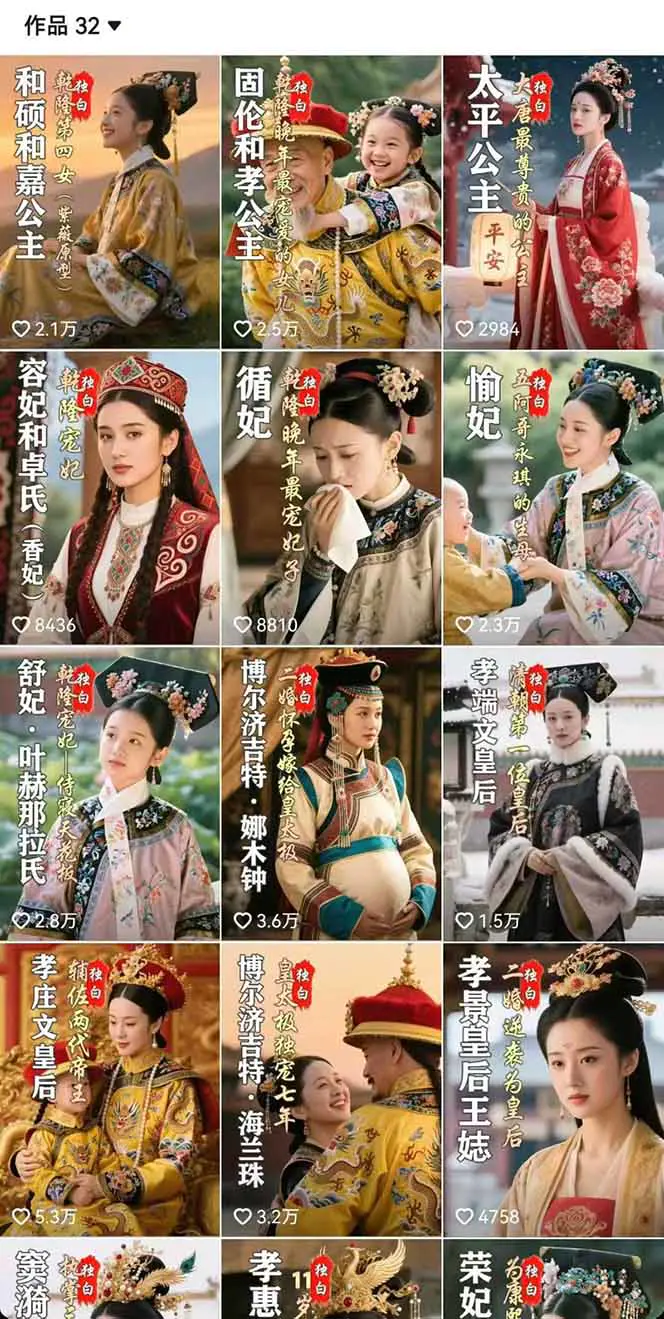 历史女性人物创作课:独白文案+AI克隆+蒙版剪辑,3个月涨粉22w+副业月入3w