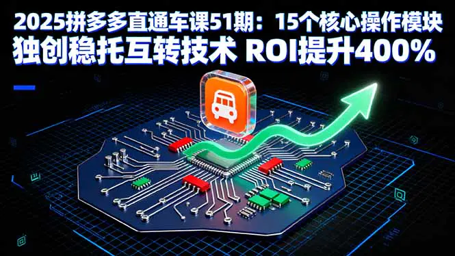 2025拼多多直通车课51期:15个核心操作模块 独创稳托互转技术 ROI提升400%
