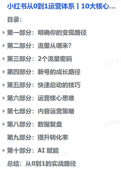 小红书从0到1运营体系丨10大核心模块,新手照做也能快速上手(飞书文档教程)