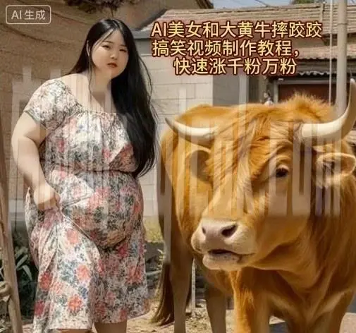 AI大黄牛摔跤搞笑荒诞视频制作教程