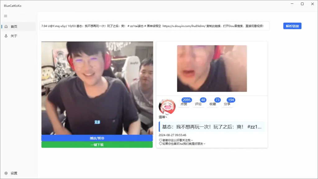 抖音快手视频解析下载工具