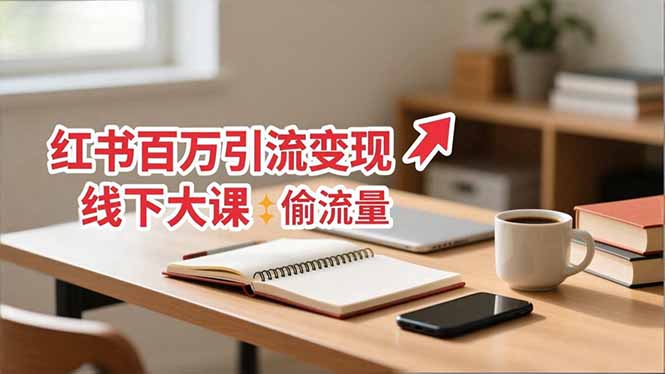 小红书百万引流变现：分享从0到百万引流路径，手把手教偷流量、拿结果-11月线下大课