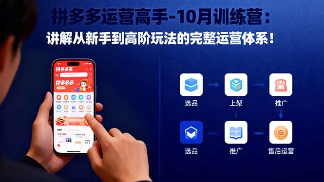 拼多多运营高手教程:讲解从新手到高阶玩法的完整运营体系!