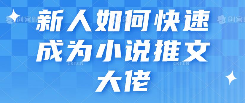 新人如何快速成为小说推文大佬