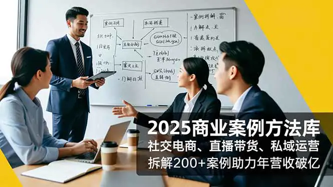 2025商业案例方法库,社交电商、直播带货、私域运营,拆解200+案例助力年营收破亿