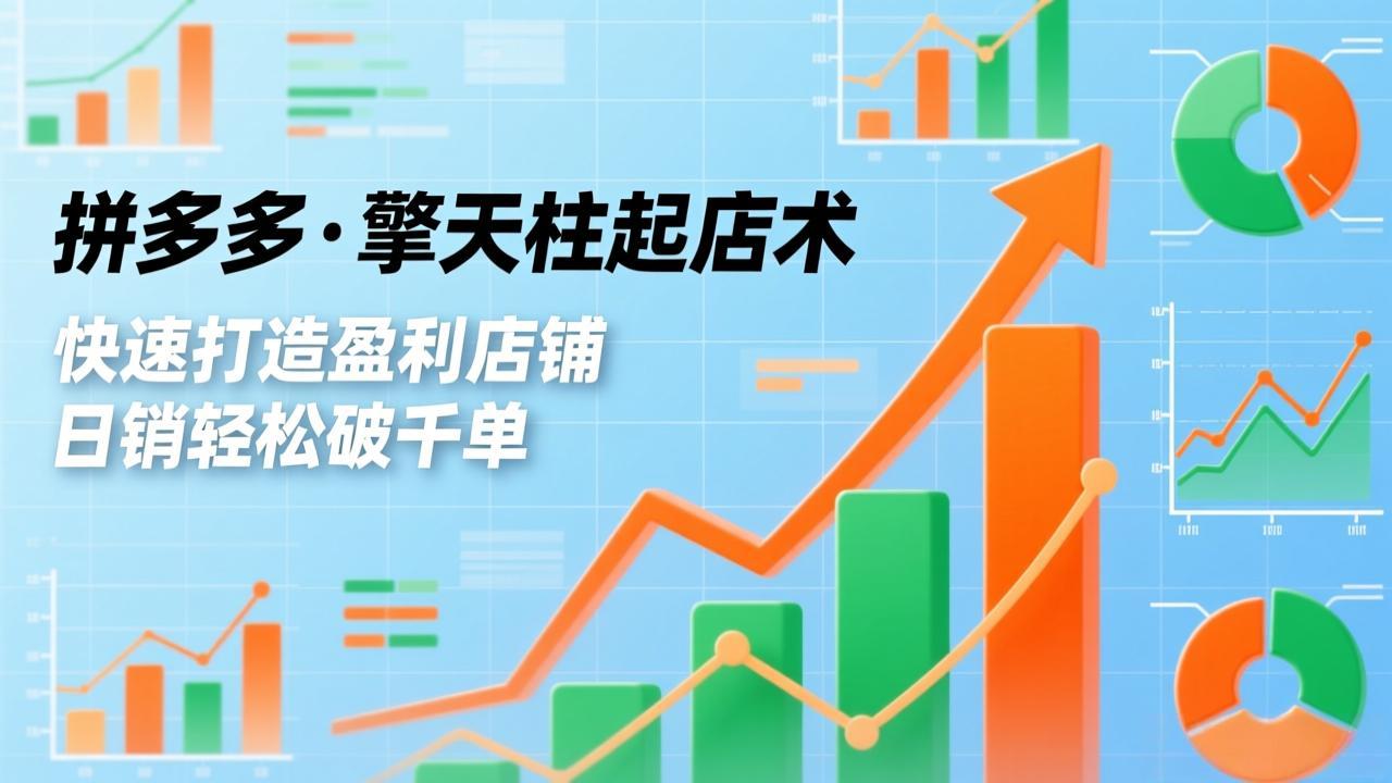 拼多多擎天柱起店术，爆流布局、利润起飞、不断流，快速打造盈利店铺，日销轻松破千单