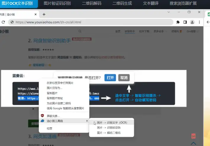 强大的浏览器扩展工具，实现网盘直链下载，网页加速器，网盘智能识别助手