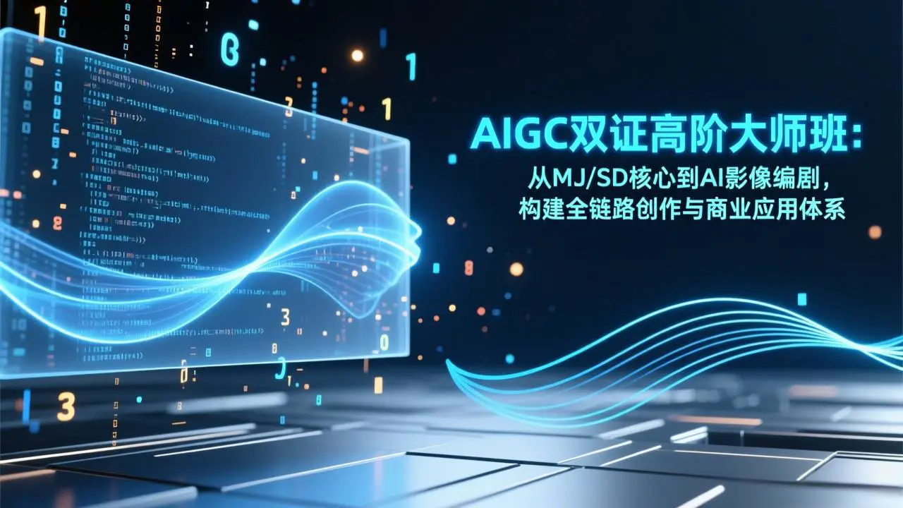 AIGC双证高阶课程:从MJ/SD核心到AI影像编剧,构建全链路创作与商业应用体系