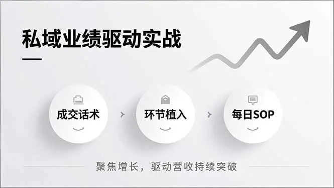 私域业绩驱动实战,成交话术、环节植入、每日SOP,聚焦增长,驱动营收持续突破