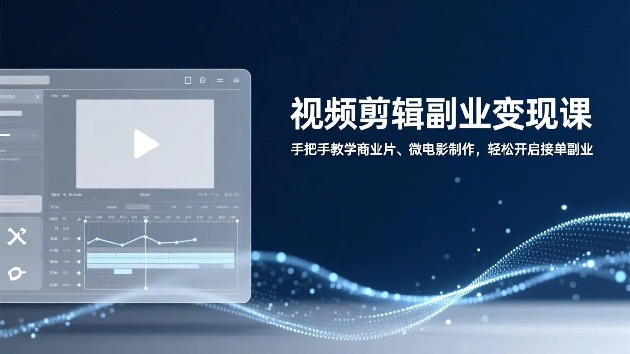 视频剪辑副业变现课:从入门到接单,手把手教你制作商业片与微电影