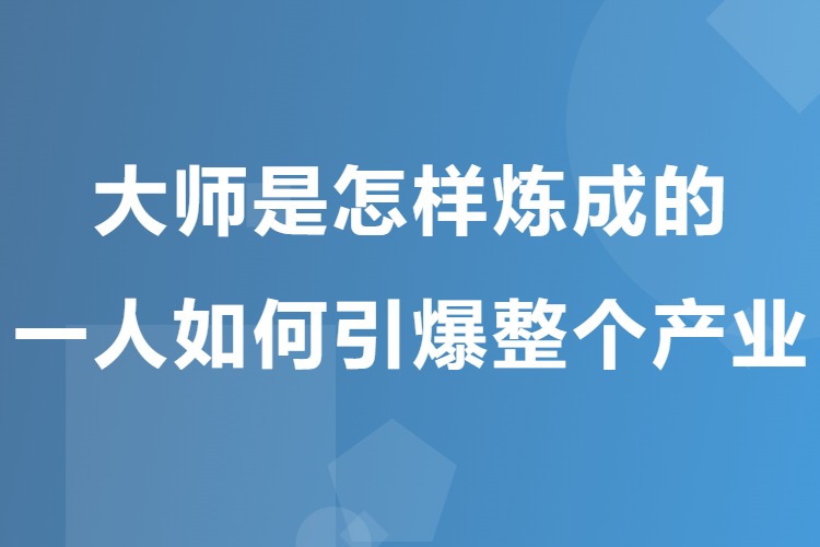 大师是怎样炼成的，一人如何引爆整个产业（PDF教程）