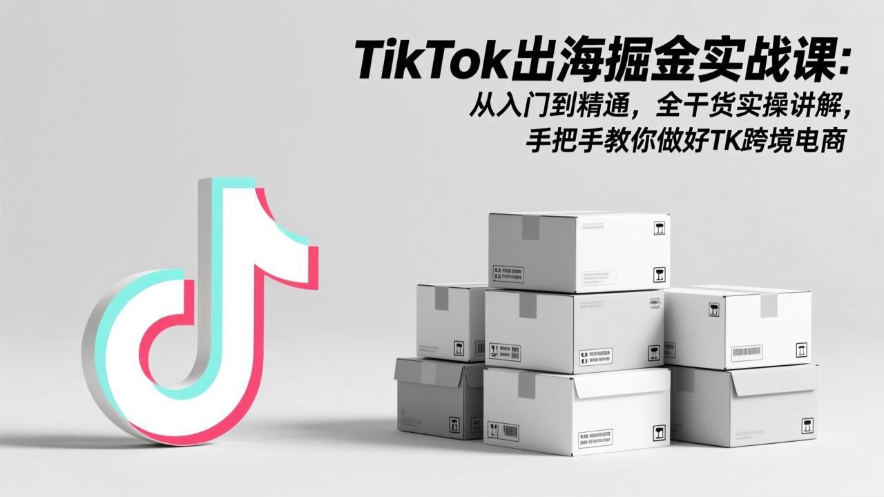 TikTok出海掘金实战课：从入门到精通，全干货实操讲解，手把手教你做好TK跨境电商