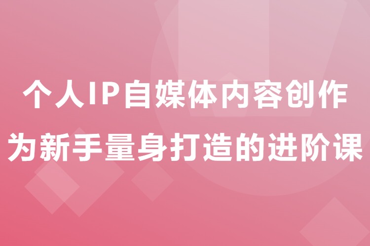 个人IP自媒体内容创作系统，为新手量身打造的进阶课
