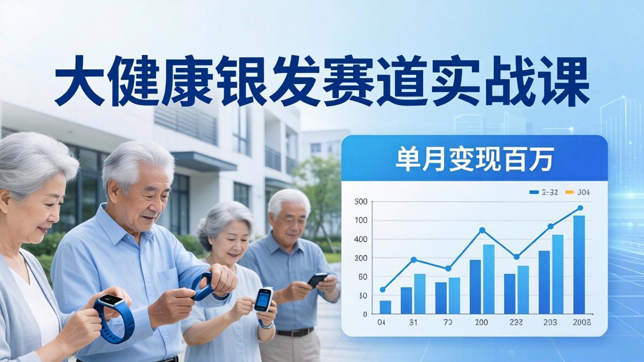 大健康银发赛道实战课：视频号线索型IP打造，精准获客高效变现