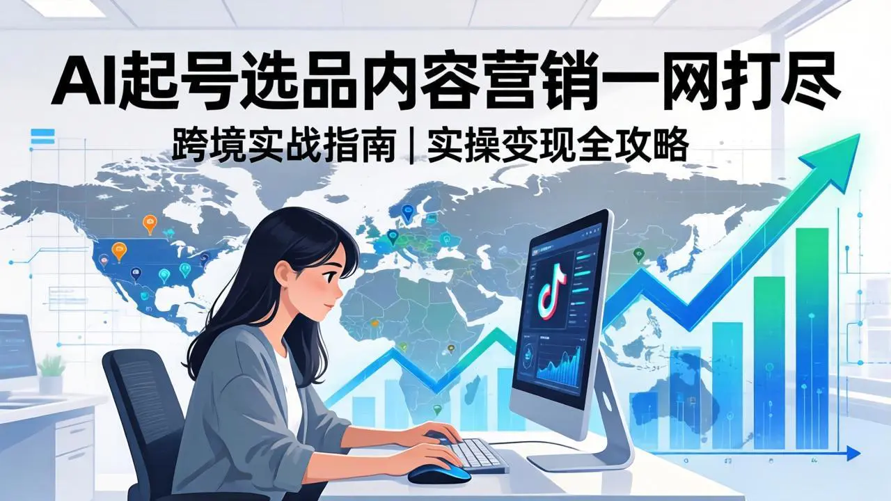 2026TikTok跨境AI实操课:从零基础到变现全流程,AI起号选品内容营销一网打尽