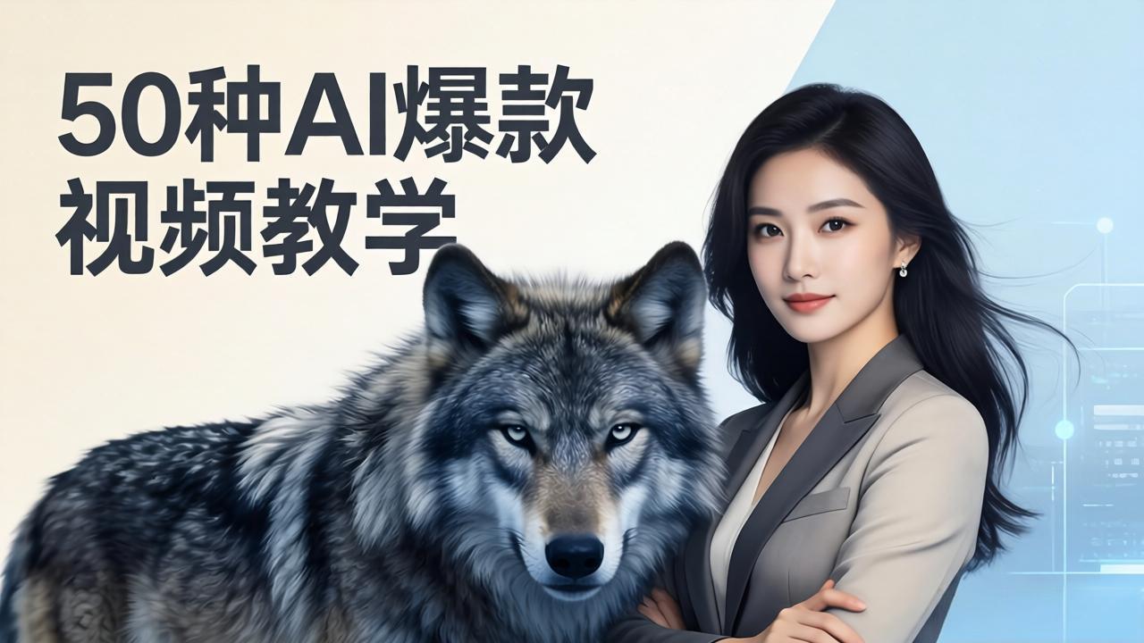 50种AI爆款视频教程:影视级古诗词+治愈萌宠+山海经蛟龙,高阶宝典商业落地