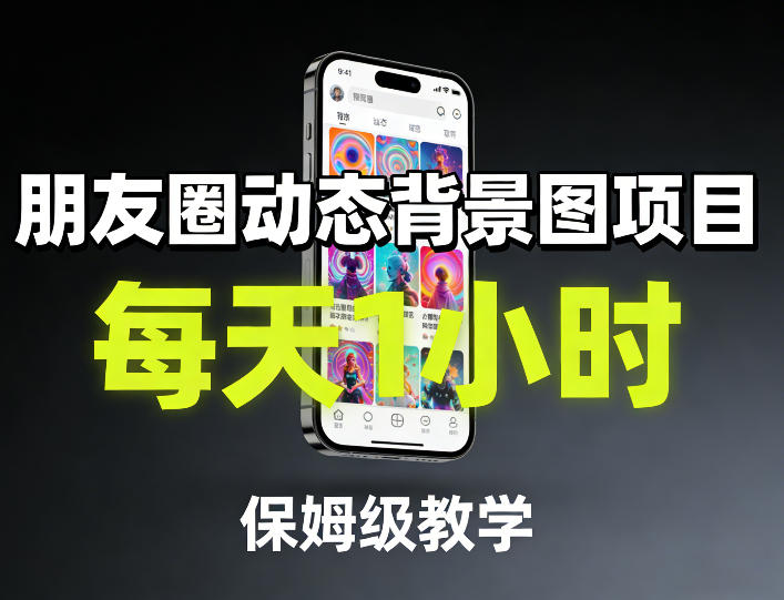 朋友圈动态背景图变现项目：从零基础入门到实操落地全流程