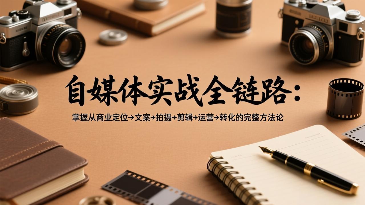 自媒体实战全链路：掌握从商业定位、文案、拍摄、剪辑、运营、转化的完整方法论