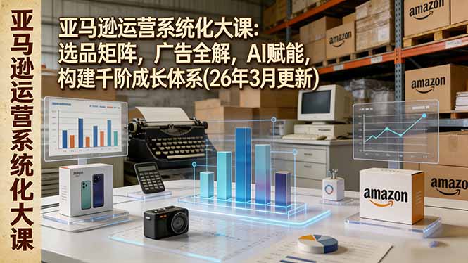 亚马逊运营系统化课：选品矩阵，广告全解，AI赋能，构建千阶成长体系(26年3月更新)