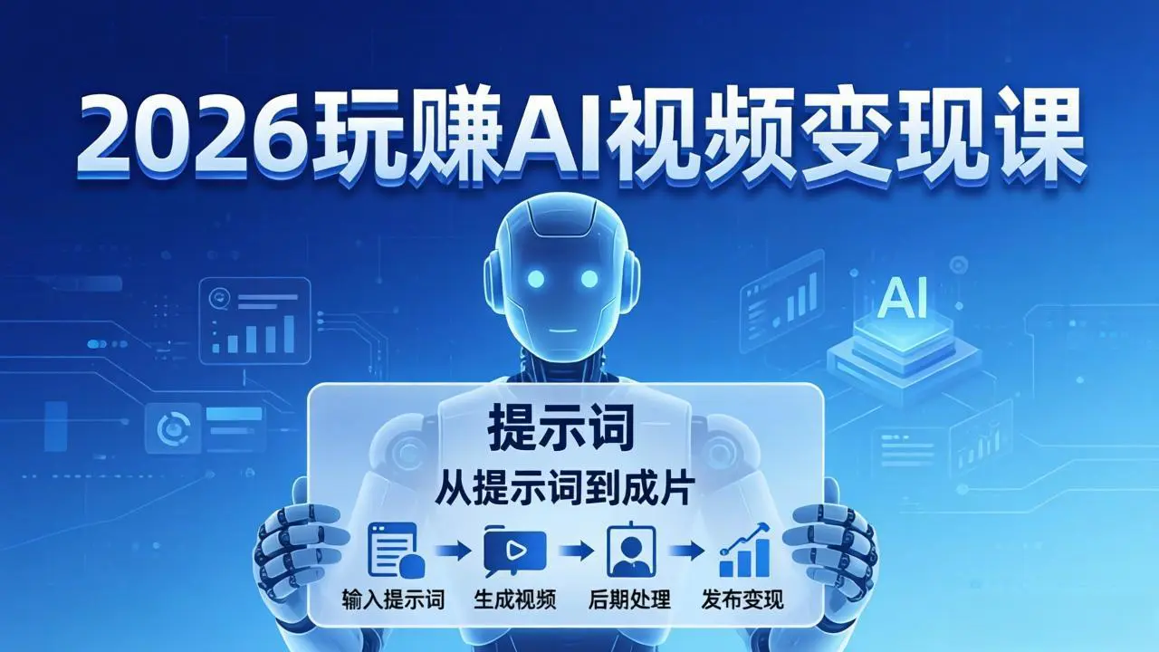 2026玩赚AI视频变现课:掌握 AI 视频全流程技能,从提示词到成片高效产出(飞书文档教程)