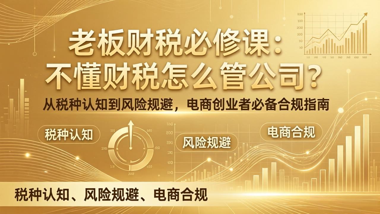 电商财税合规实战指南：增值税/企业所得税优化+直播带货四大风险拆解