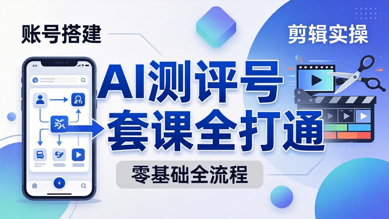 抖音AI工具测评号从0到1，爆款文案+视频剪辑+商单变现全流程