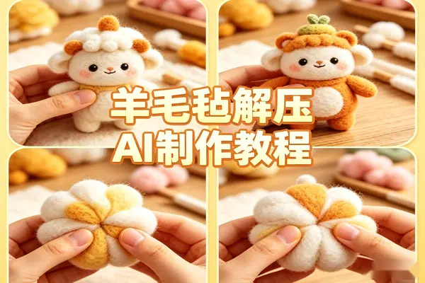 AI制作羊毛毡定格动画教程,温馨治愈解压吸粉,多元变现