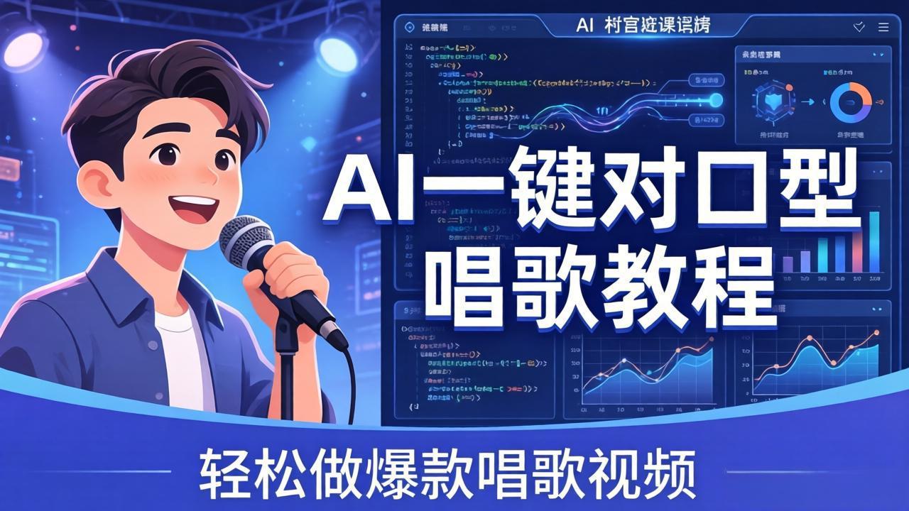 AI对口型唱歌实战：声音素材准备+精准对口型+视频剪辑，轻松制作爆款唱歌视频