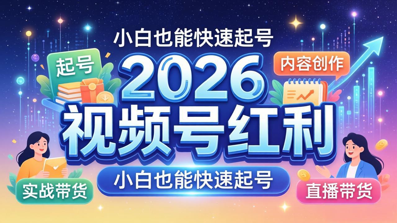 2026视频号运营课，爆款内容+直播拆解+矩阵布局，打造变现闭环