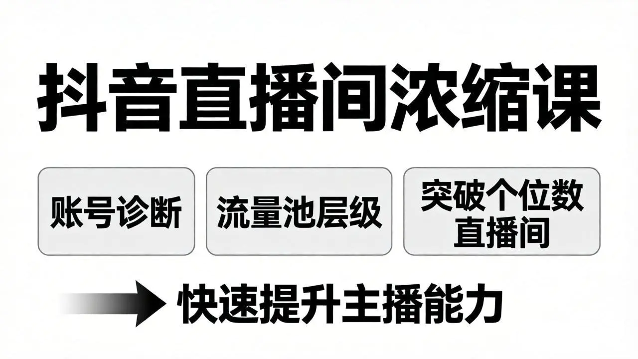 抖音直播运营全攻略:打标签建模型+商业化撬自然流+停播重启,快速提升主播能力