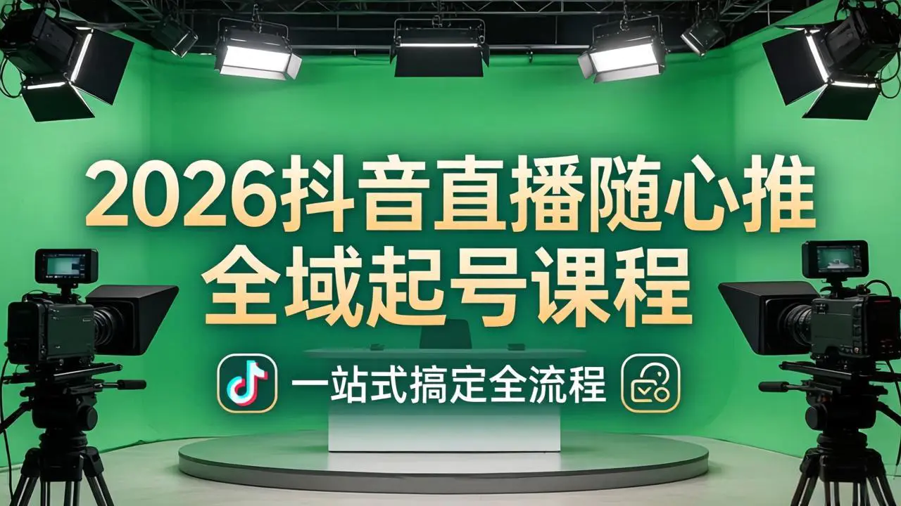 2026抖音直播随心推全域起号课程:一站式搞定直播起号、稳号、放量全流程(更新4月)