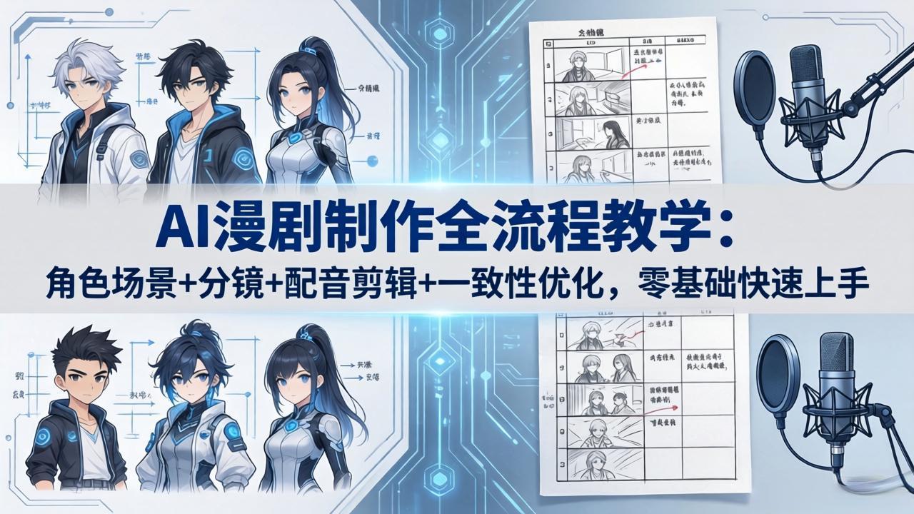 AI漫剧制作全流程实战课：Seedance2.0+即梦+豆包，从小说授权到成片剪辑零基础快速成片