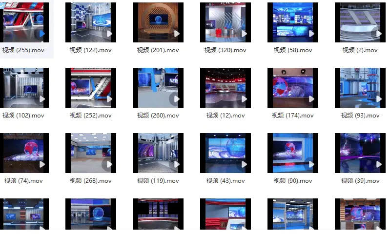 690款直播必备素材,虚拟演播厅绿幕背景素材合集