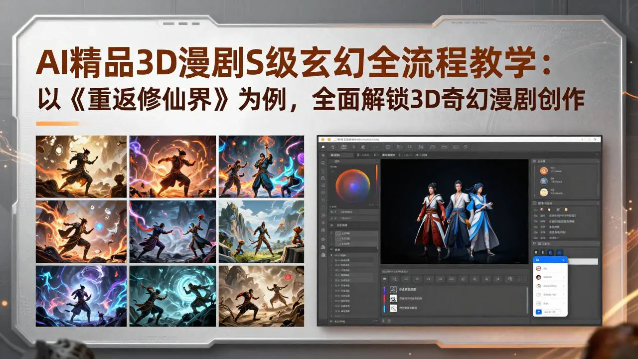 AI精品3D漫剧S级玄幻全流程实战教程:零基础打造电影级漫剧质感