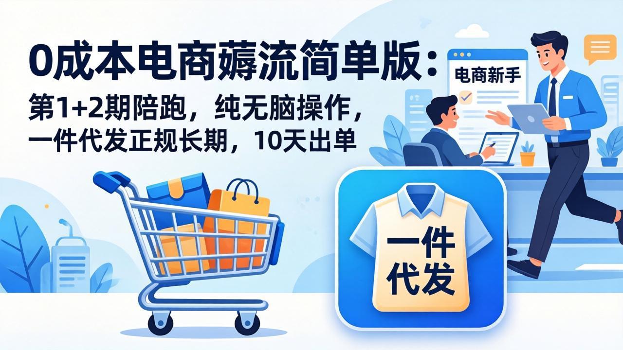 0成本电商薅流简单版，无脑上架，一件代发，10天出单