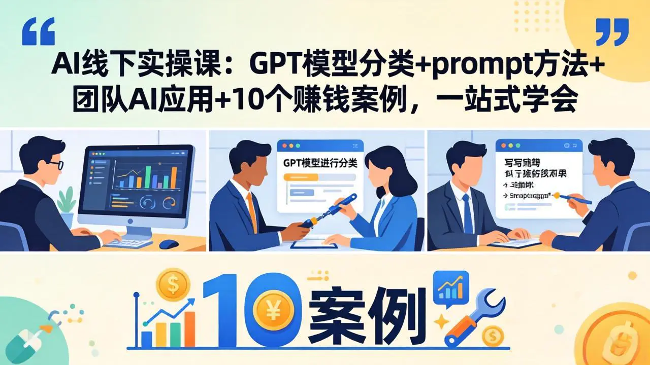 AI线下实操课:GPT模型分类+prompt方法,,拆解小红书抖音知乎AI内容产出