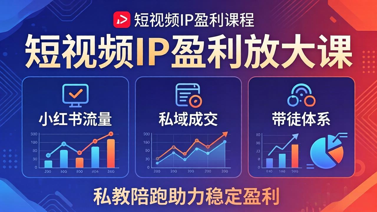 短视频IP盈利实战课：小红书流量引爆+私域转化+带徒体系全掌握