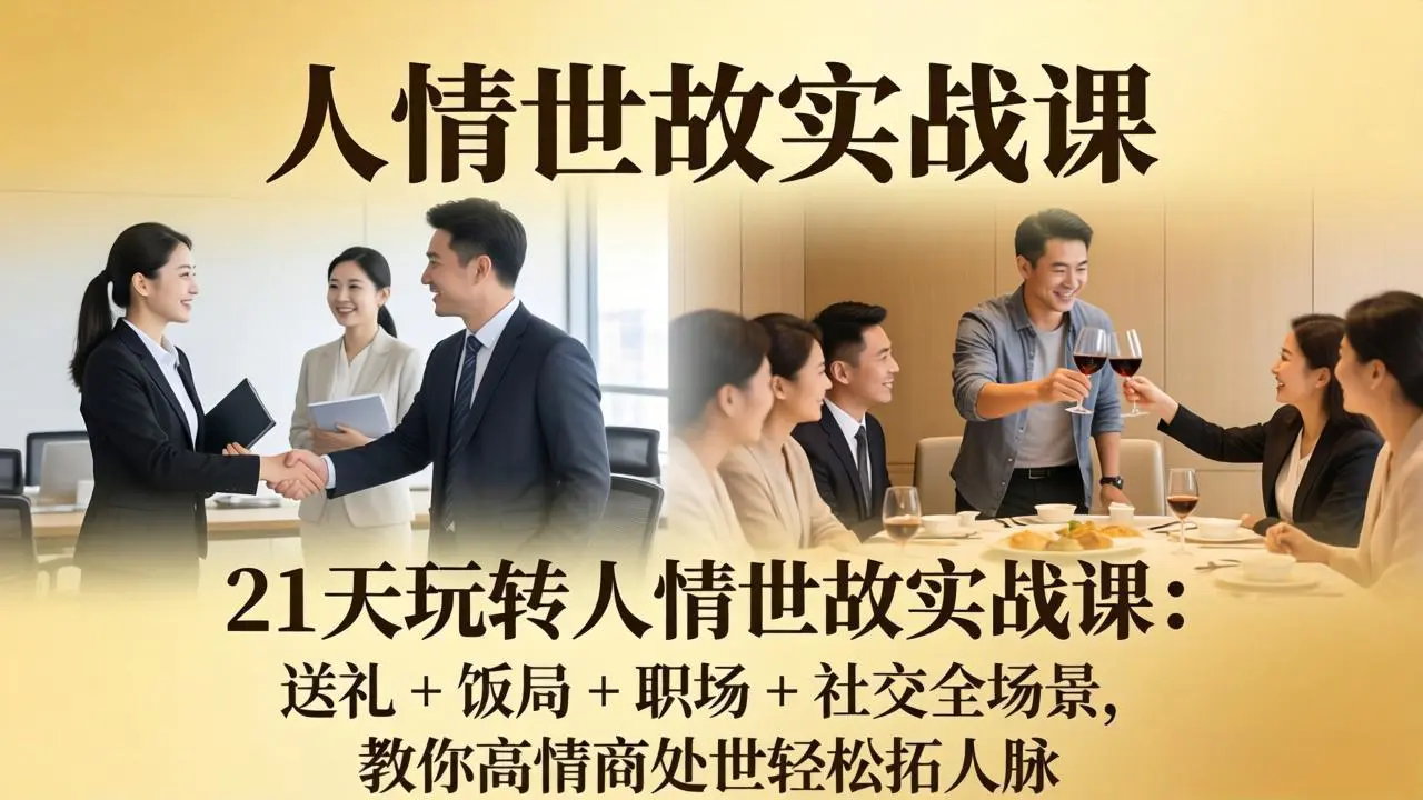 人情世故实战课:送礼+饭局+职场+社交全场景,教你高情商处世轻松拓人脉