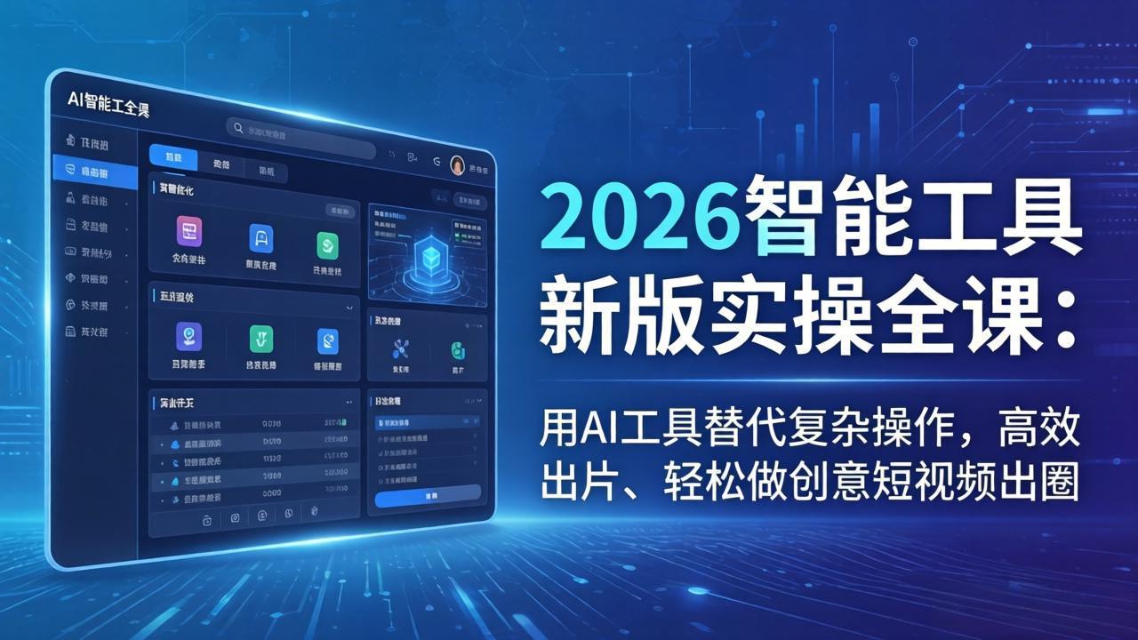 2026智能工具零基础入门教程：工具安装+智能特效+趣味特效制作，一步步做出创意视频