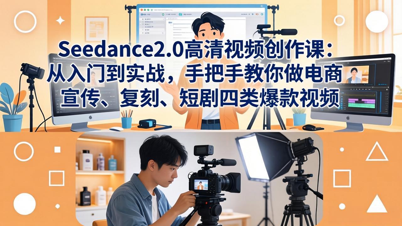 Seedance2.0爆款视频创作课：零基础掌握电商带货+品牌宣传+爆款复刻+电影短剧四大实战场景