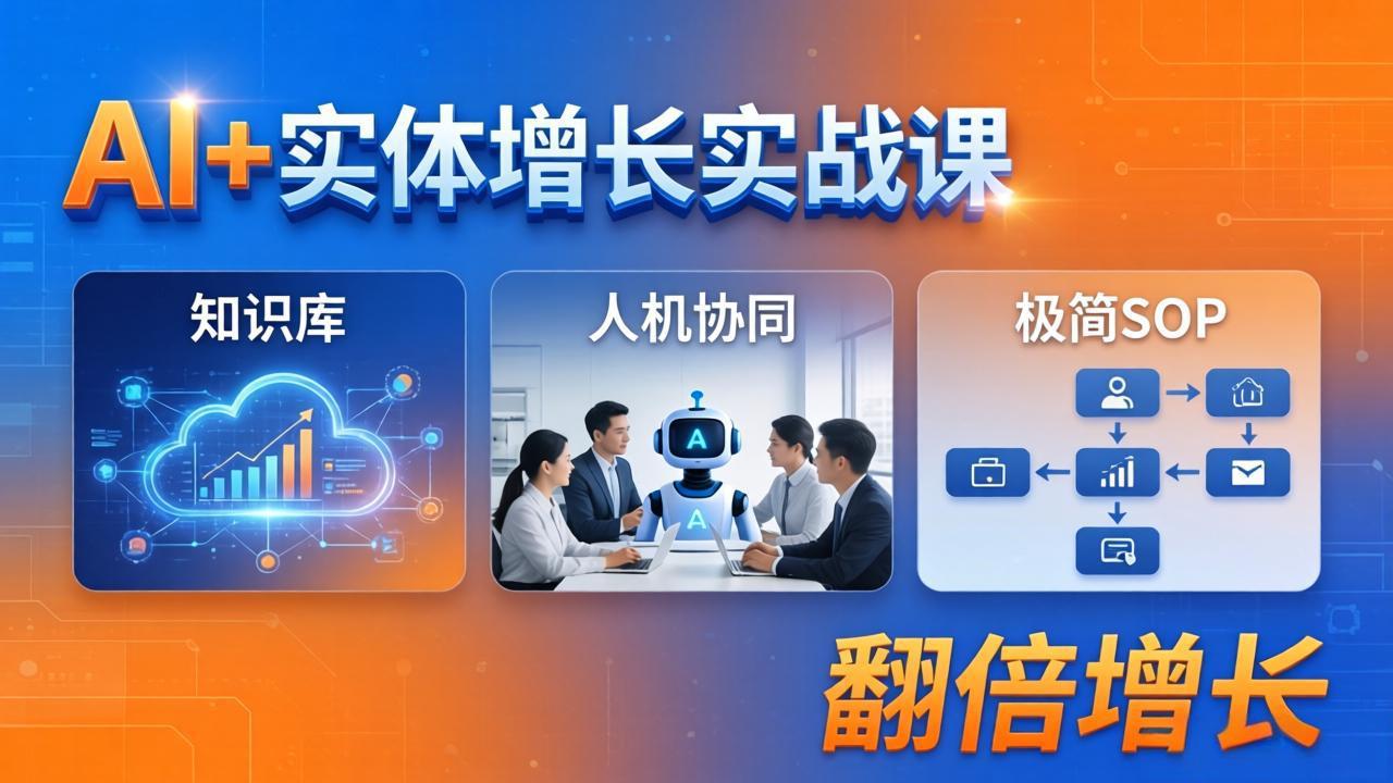 AI+实体增长实战课：知识库搭建+极简SOP+高客单价转化，实现业务翻倍增长