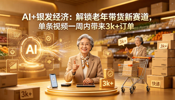 AI+银发经济：老年带货新赛道，单条视频7天狂揽3000+订单