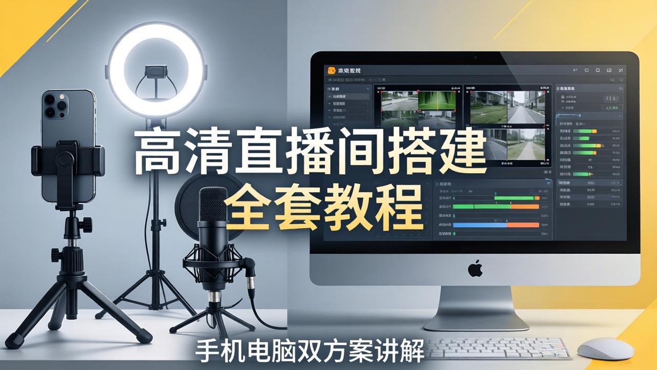 高清直播间搭建全攻略：手机+电脑设备选型，摄像头/相机方案+多机位切换，零基础快速上手