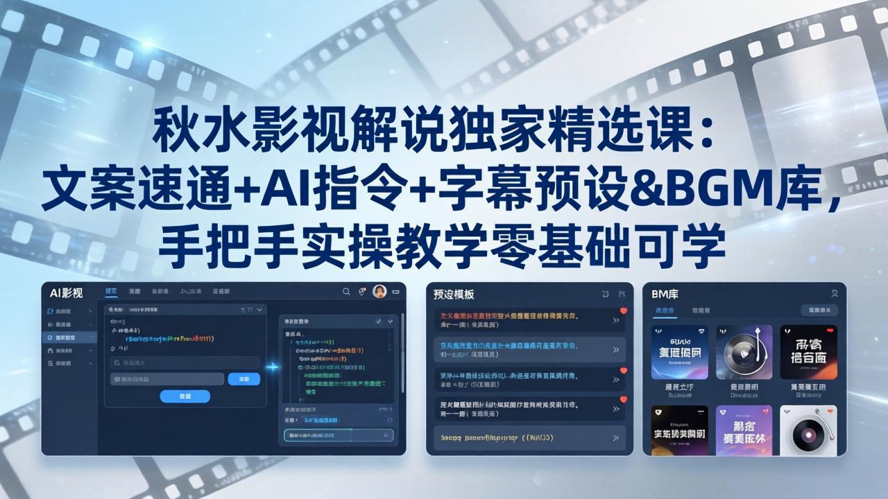 零基础做影视解说视频：AI文案指令+智能字幕+背景音乐库+剪辑全流程